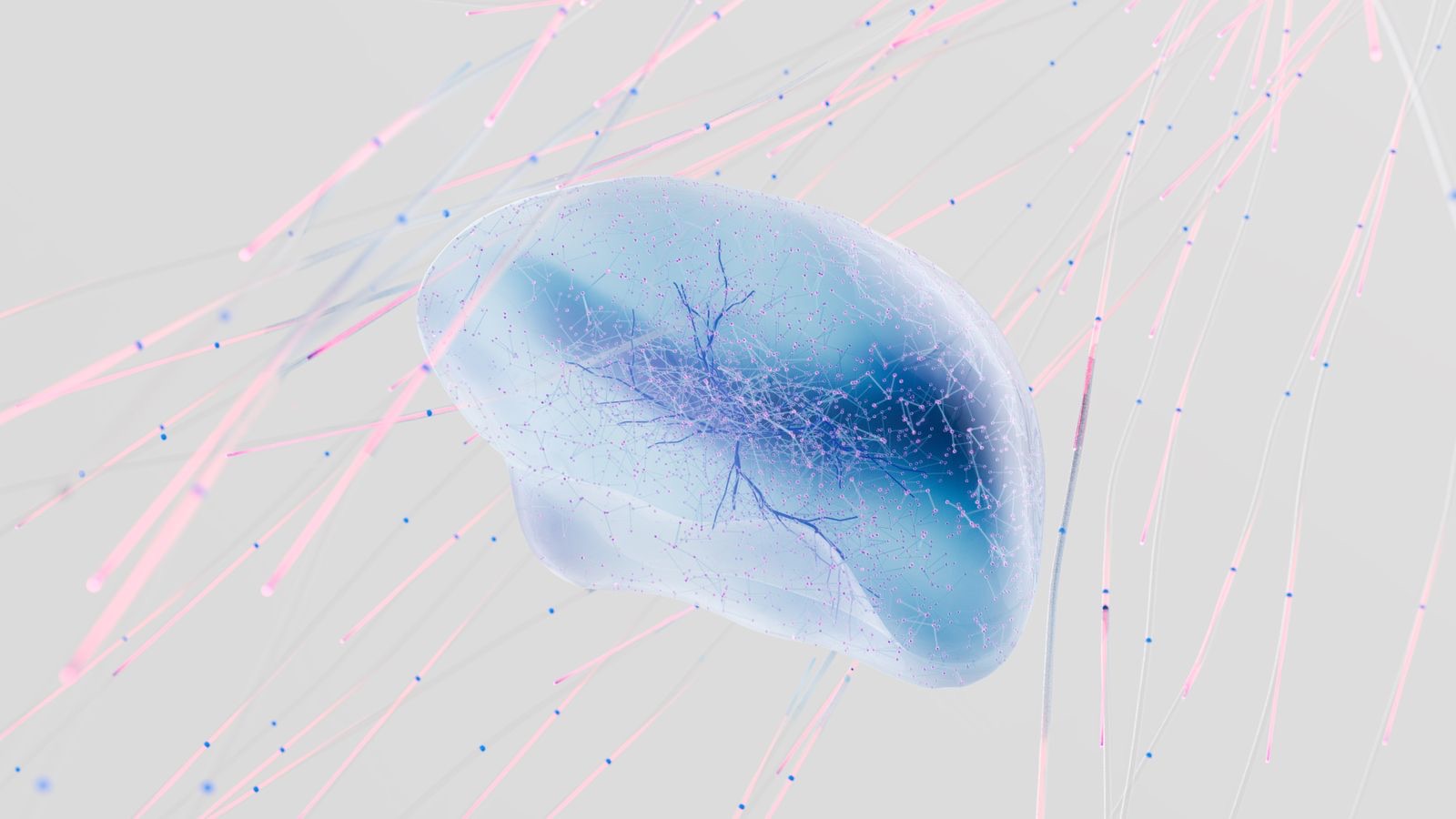 Abstract neural-network illustration representing how large language models retrieve and cite sources